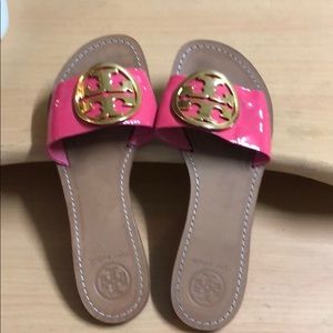 Tory Burch Slide Sandal Pink Patent 7